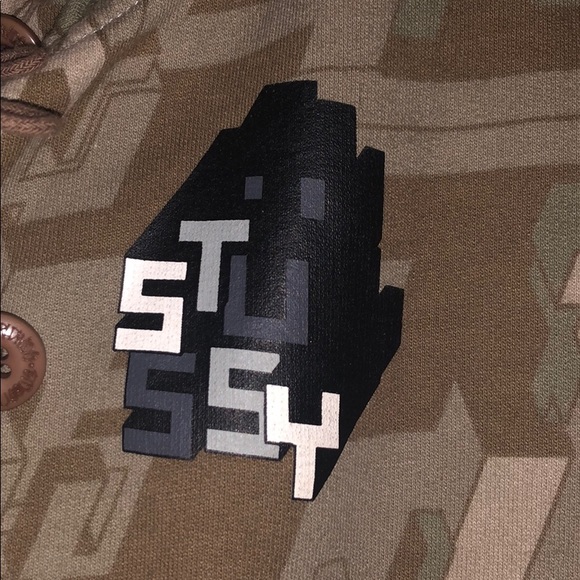 Stussy jacket logo camo print pockets toggles - Picture 2 of 3